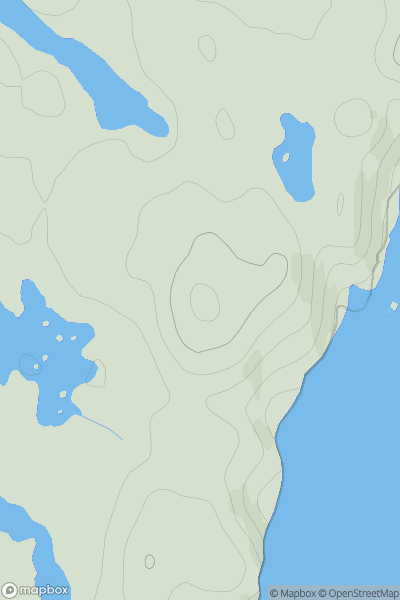 Thumbnail image for Meall nan Uan [Coll and Tiree] showing contour plot for surrounding peak